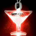 Light Up Pendant Necklace - Martini - Red